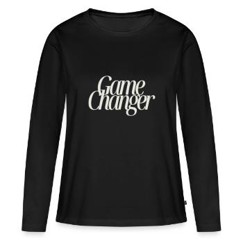 Game Changer - Frauen Premium Bio Langarmshirt - Schwarz - Vorne - Julia (174cm)