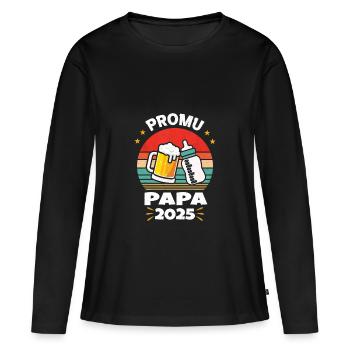 Promoted to Future Dad 2025 - Women's Premium Organic Long Sleeve Shirt - black - Front - Julia (174cm)