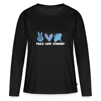 Raies pastenagues, raies manta, raies océaniques, raies - T-shirt manches longues Premium bio Femme - noir - Devant - Julia (174cm)