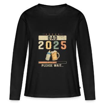 Papa 2025 Schwangerschaftsankündigung werdender Papa - Frauen Premium Bio Langarmshirt - Schwarz - Vorne - Julia (174cm)
