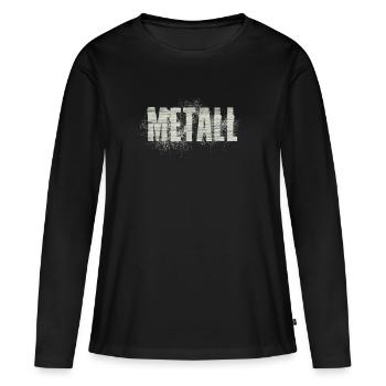 Metall - Frauen Premium Bio Langarmshirt - Schwarz - Vorne - Julia (174cm)