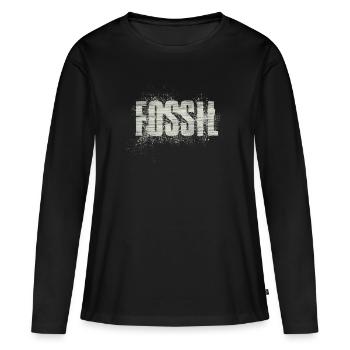 fossile - T-shirt manches longues Premium bio Femme - noir - Devant - Julia (174cm)