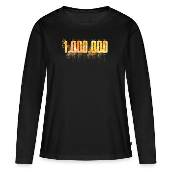 1.000.000 UN MILLION De Dollers Euro - T-shirt manches longues Premium bio Femme - noir - Devant - Julia (174cm)
