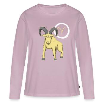 Sternzeichen Widder Aries - Frauen Premium Bio Langarmshirt - Altrosa - Vorne - Julia (174cm)