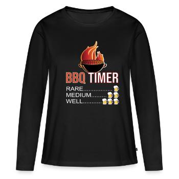 BBQ BBQ Grill - T-shirt manches longues Premium bio Femme - noir - Devant - Julia (174cm)