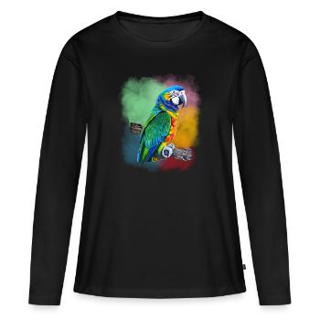 Parrot - Women's Premium Organic Long Sleeve Shirt - black - Front - Julia (174cm)
