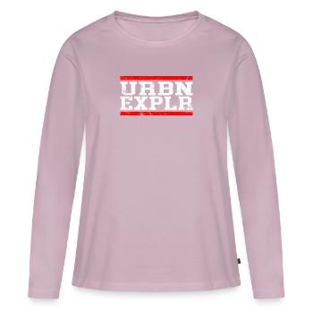 Urbexer Lost Place Urban Explorer - T-shirt manches longues Premium bio Femme - rose poudré - Devant - Julia (174cm)