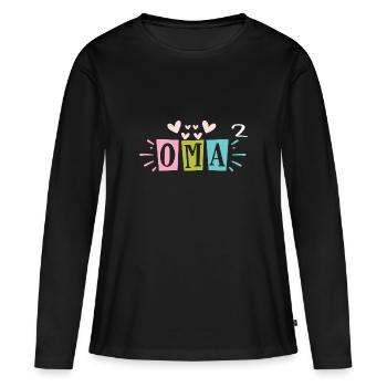 Grandma to the power of two - Women's Premium Organic Long Sleeve Shirt - black - Front - Julia (174cm)