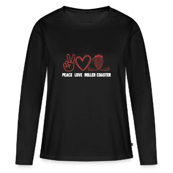 Roller Coaster Amusement Park - Women's Premium Organic Long Sleeve Shirt - black - Front - Julia (174cm)