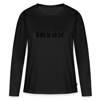 Bildung - Frauen Premium Bio Langarmshirt - Schwarz - Vorne - Julia (174cm)