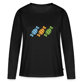 bonbon - T-shirt manches longues Premium bio Femme - noir - Devant - Julia (174cm)