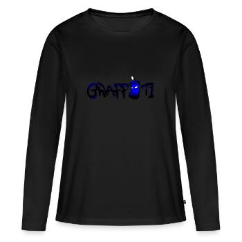 graffiti - T-shirt manches longues Premium bio Femme - noir - Devant - Julia (174cm)