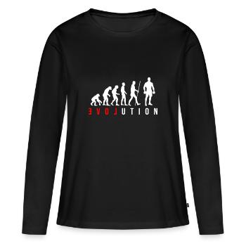 Evolution Haltère haltère Haltère Body Building Cadeau - T-shirt manches longues Premium bio Femme - noir - Devant - Julia (174cm)