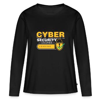 Cybersecurity Degree Informatik Student Spruch - Frauen Premium Bio Langarmshirt - Schwarz - Vorne - Julia (174cm)