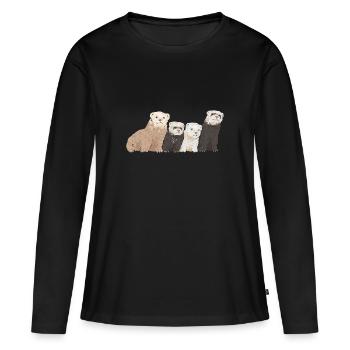 Furet, propriétaire de furet - T-shirt manches longues Premium bio Femme - noir - Devant - Julia (174cm)