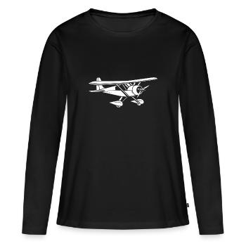 Avion ulm - T-shirt manches longues Premium bio Femme - noir - Devant - Julia (174cm)