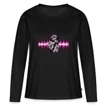 DJ - Frauen Premium Bio Langarmshirt - Schwarz - Vorne - Julia (174cm)