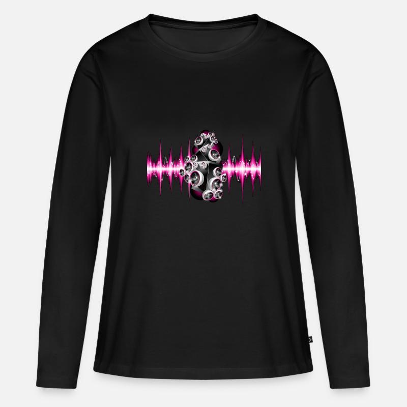 DJ - Frauen Premium Bio Langarmshirt - Schwarz