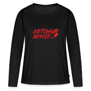 Ketchup Ketchup à la tomate - T-shirt manches longues Premium bio Femme - noir - Devant - Julia (174cm)