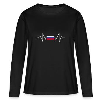 Russia - Women's Premium Organic Long Sleeve Shirt - black - Front - Julia (174cm)