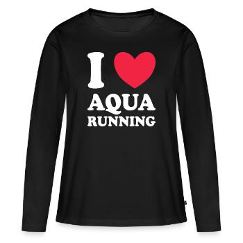 Sport Aqua running J'adore L'Aqua running - T-shirt manches longues Premium bio Femme - noir - Devant - Julia (174cm)