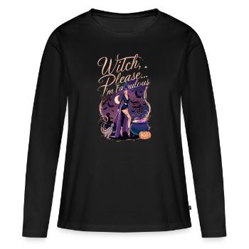 Halloween Witch Please I Am Fabulous - Women's Premium Organic Long Sleeve Shirt - black - Front - Julia (174cm)