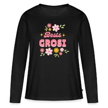 Bests Grosi – Geschenk für die beste Oma Schweiz - Frauen Premium Bio Langarmshirt - Schwarz - Vorne - Julia (174cm)