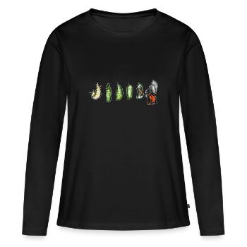 Monarque papillon monarque américain papillon monarque - T-shirt manches longues Premium bio Femme - noir - Devant - Julia (174cm)