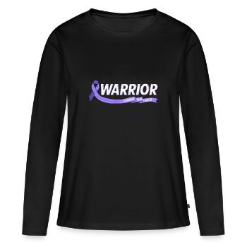 Guerrier plus fort que le cancer de l’estomac - T-shirt manches longues Premium bio Femme - noir - Devant - Julia (174cm)
