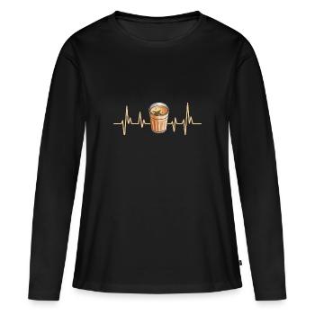 Thé Chai Masala Chai - T-shirt manches longues Premium bio Femme - noir - Devant - Julia (174cm)