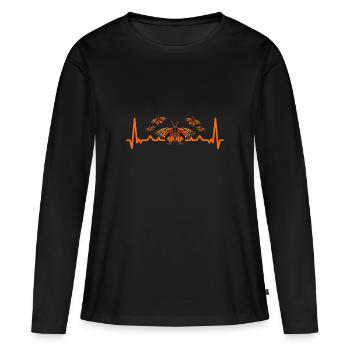 Monarque papillon monarque américain papillon monarque - T-shirt manches longues Premium bio Femme - noir - Devant - Julia (174cm)