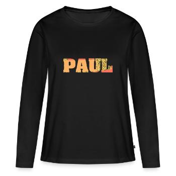Paul Geschenkidee - Frauen Premium Bio Langarmshirt - Schwarz - Vorne - Julia (174cm)