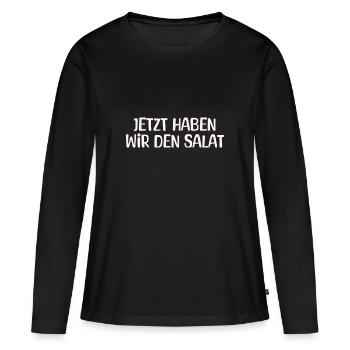 Maintenant, nous avons la salade - T-shirt manches longues Premium bio Femme - noir - Devant - Julia (174cm)
