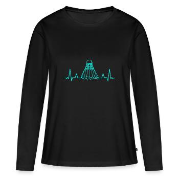 Heartbeat Badminton Badminton Badminton - Women's Premium Organic Long Sleeve Shirt - black - Front - Julia (174cm)