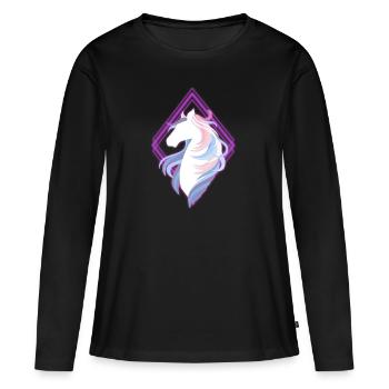 Cheval Poulain Amour des chevaux Cheval Poney Cadeau - T-shirt manches longues Premium bio Femme - noir - Devant - Julia (174cm)