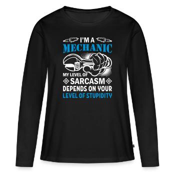 I'm a mechanic - Women's Premium Organic Long Sleeve Shirt - black - Front - Julia (174cm)
