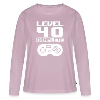 40th Birthday Level 40 Complete Retro Gamer - Women's Premium Organic Long Sleeve Shirt - dusky pink - Front - Julia (174cm)