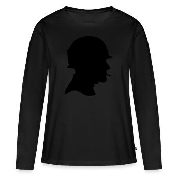 Soldat - Frauen Premium Bio Langarmshirt - Schwarz - Vorne - Julia (174cm)