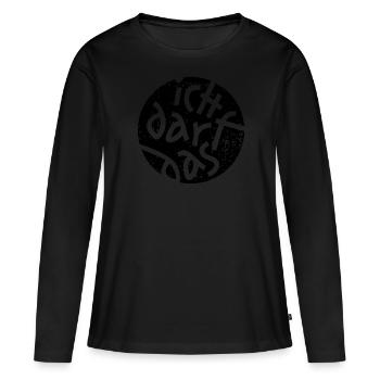 Statement Ich Darf Das Grunge Button 1 - Frauen Premium Bio Langarmshirt - Schwarz - Vorne - Julia (174cm)