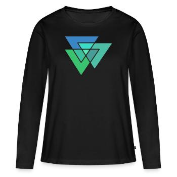 pattern - Women's Premium Organic Long Sleeve Shirt - black - Front - Julia (174cm)