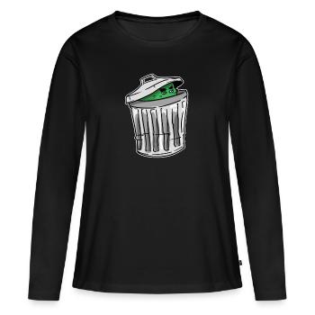 Drôle de dessin animé dessin animé ordures monster cookies - T-shirt manches longues Premium bio Femme - noir - Devant - Julia (174cm)