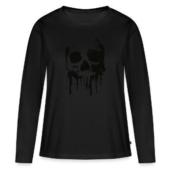Totenkopf, Skull, Splash - Frauen Premium Bio Langarmshirt - Schwarz - Vorne - Julia (174cm)