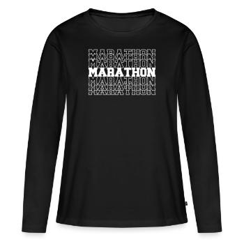marathon - T-shirt manches longues Premium bio Femme - noir - Devant - Julia (174cm)