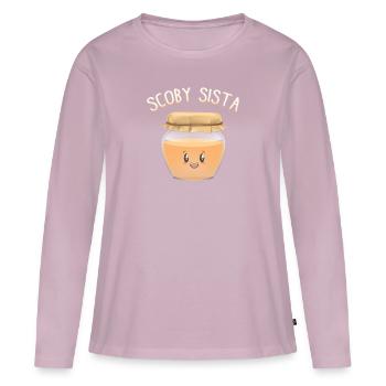 Kombucha - Scoby Sista fermentierter Tee Geschenk - Frauen Premium Bio Langarmshirt - Altrosa - Vorne - Julia (174cm)