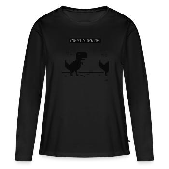 Dino - Chrome - T-shirt manches longues Premium bio Femme - noir - Devant - Julia (174cm)
