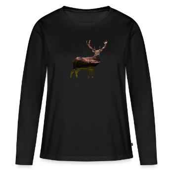 CERF DOLOMITE - T-shirt manches longues Premium bio Femme - noir - Devant - Julia (174cm)