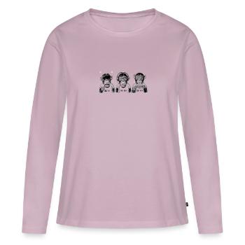 Three monkeys - Women's Premium Organic Long Sleeve Shirt - dusky pink - Front - Julia (174cm)