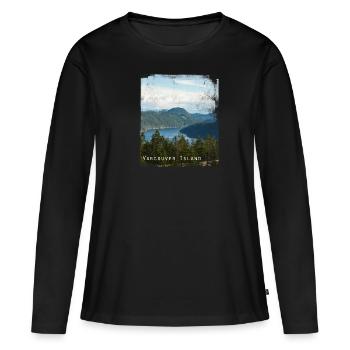 île de vancouver - T-shirt manches longues Premium bio Femme - noir - Devant - Julia (174cm)