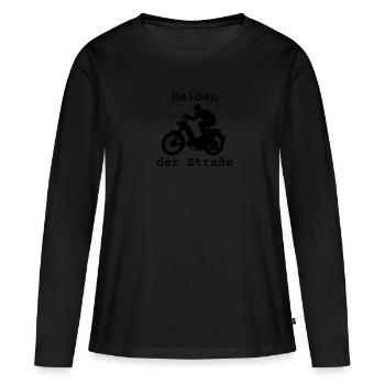 Helden der Straße, Hercules Prima 5, 25 km/h, Mofa - Frauen Premium Bio Langarmshirt - Schwarz - Vorne - Julia (174cm)