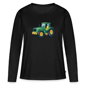 Tracteur tracteur Trekker tracteur charrue cadeau - T-shirt manches longues Premium bio Femme - noir - Devant - Julia (174cm)